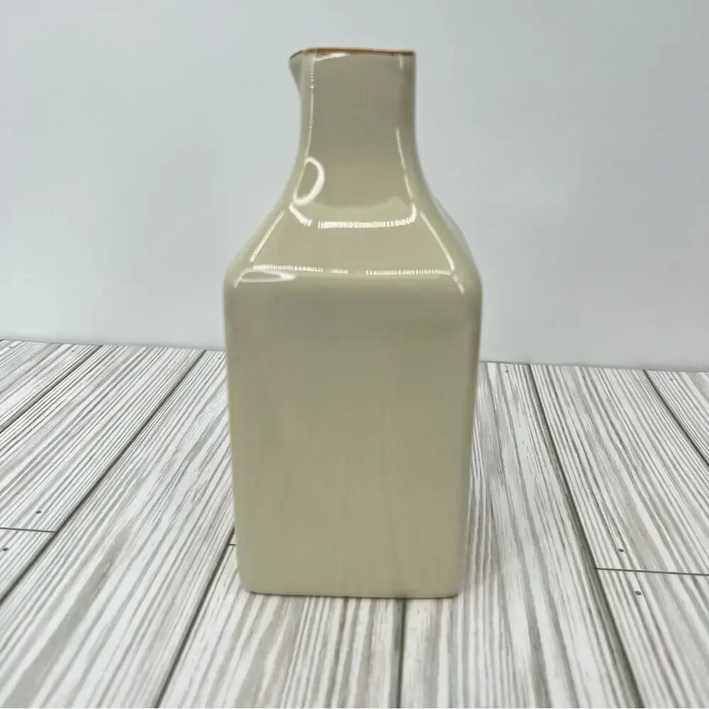 Pottery Barn vintage cherry blossom floral square sake bottle carafe vase